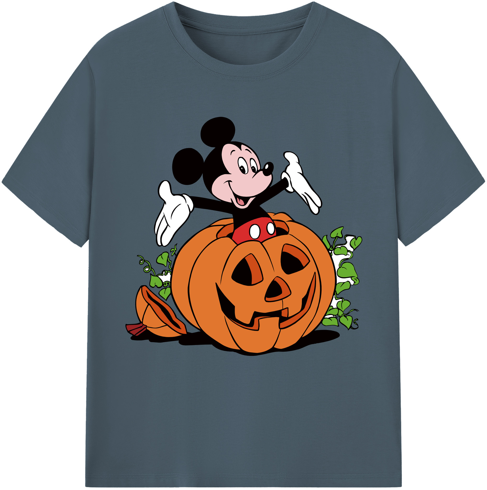 （画像用） ミッキーマウス Mickey Mouse 綿100％半袖Tシャツ（フロントプリント）